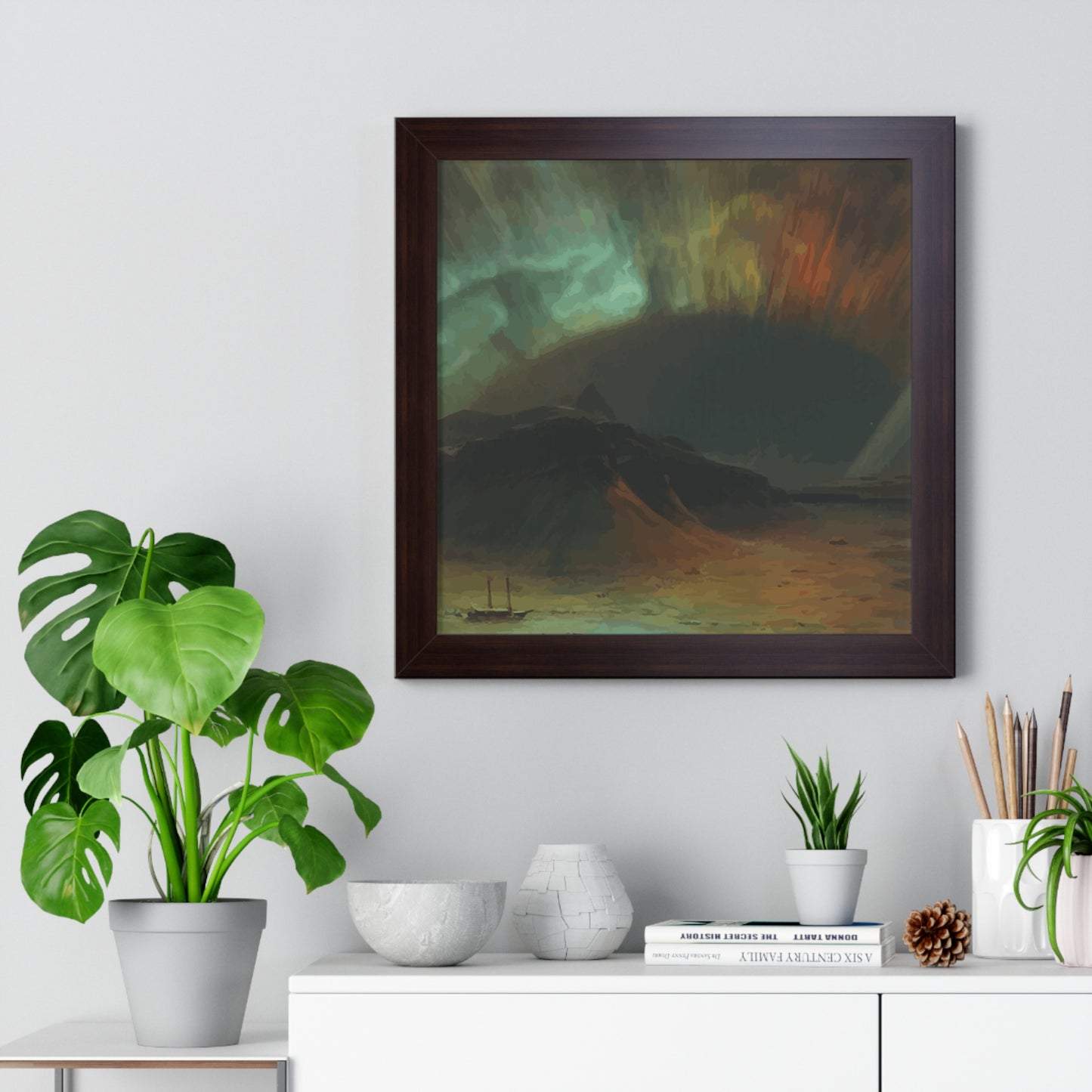 Historical Aurora Borealis Framed Painting Poster