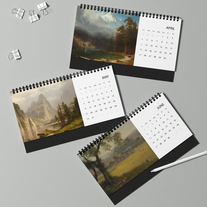2027 Landscape Desk Calendar — Scenic Grid Desktop Calendar with Monthly Dates