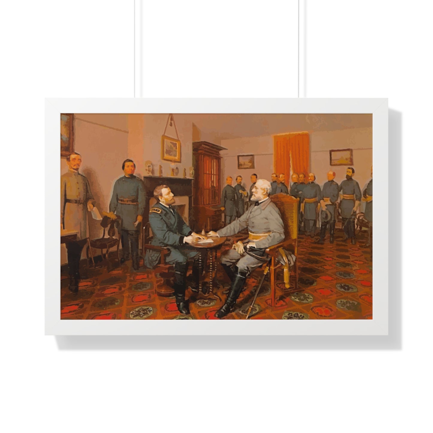 Robert E. Lee's Surrender at Appomattox Framed Painting Poster