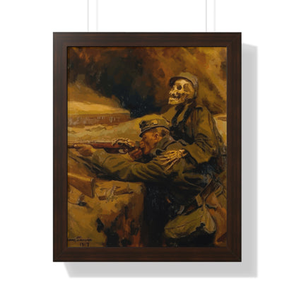 Death and the Soldier Framed Painting Poster