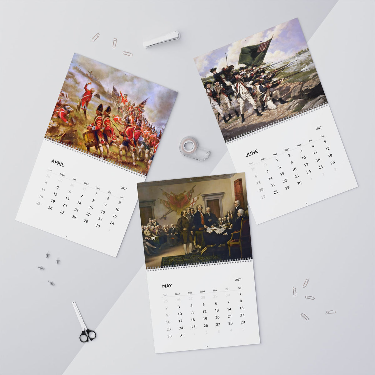 Historical Paintings Wall Calendar 2027 — American Revolution Art Calendar