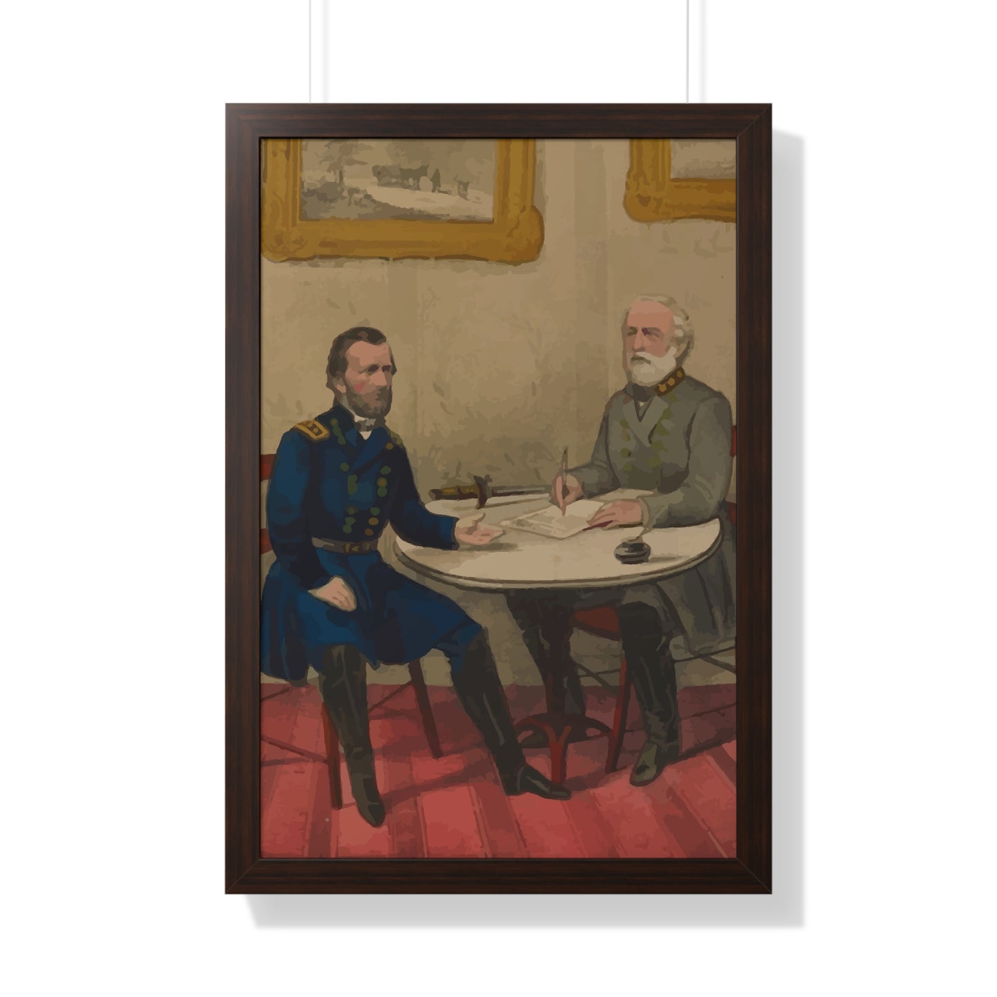 Robert E. Lee's Surrender at Appomattox Framed Painting Poster