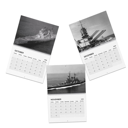 Vintage World War 2 Battleship (Grid Style) 2026 Calendar