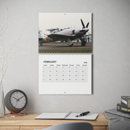 Vintage World War 2 Aircraft 2026 (Grid Style) Calendar