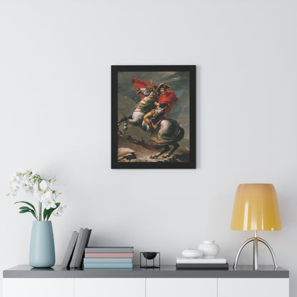 Historical Napoleon Bonaparte at the Great St. Bernard Mountain Alps Painting Poster