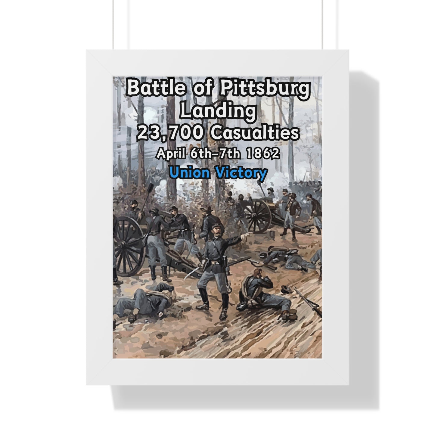 Gerahmtes Poster Historische Schlacht von Pittsburg Landing