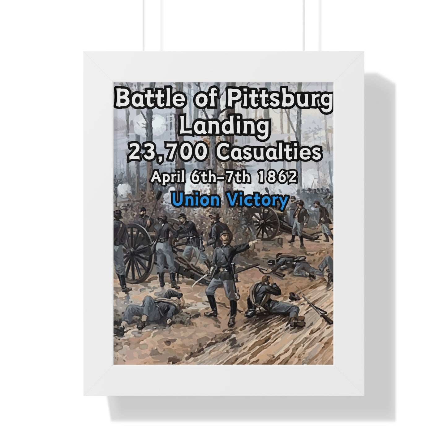 Gerahmtes Poster Historische Schlacht von Pittsburg Landing