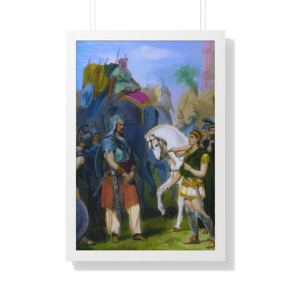 King Porus Surrender to Alexander the Great Framed Painting Poster