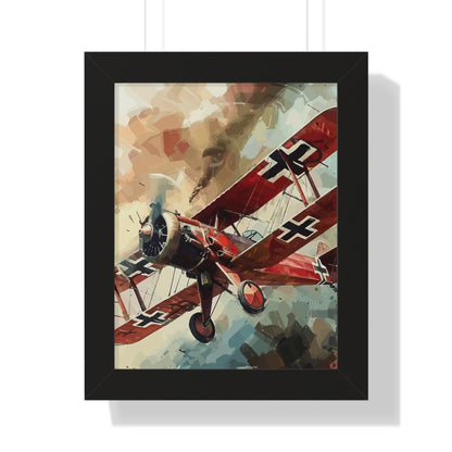 Gerahmtes Poster Red Baron Flugzeug