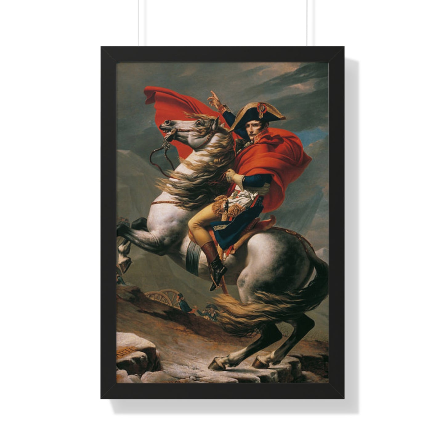 Historical Napoleon Bonaparte at the Great St. Bernard Mountain Alps Painting Poster