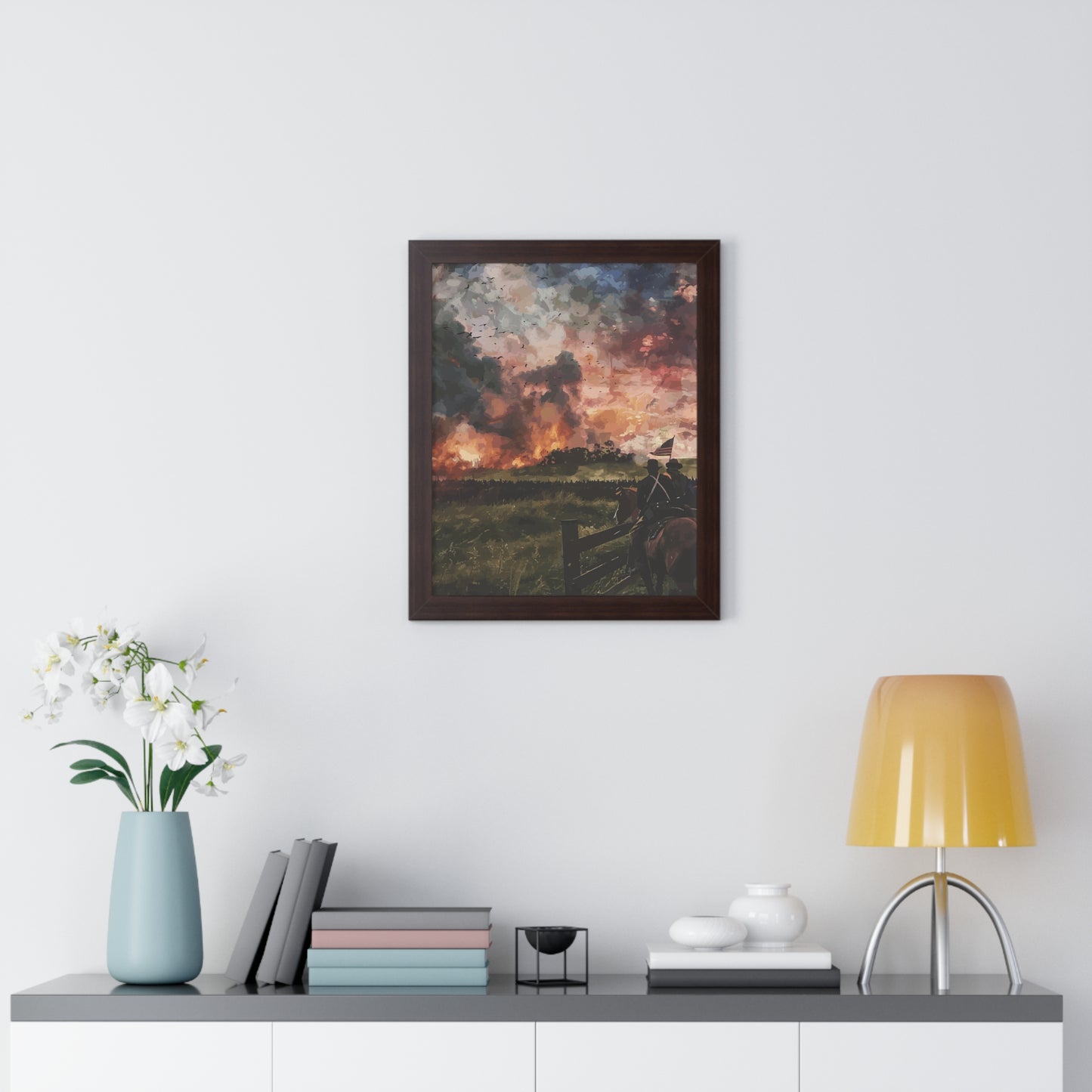 Historical Civil War Sunset Framed Poster