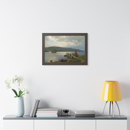 The Jetty at Feste near Moss Framed Print | Hans Gude