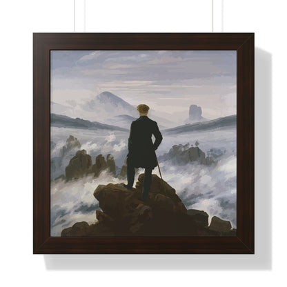 Historical Wanderer above the Fog Framed Painting Framed