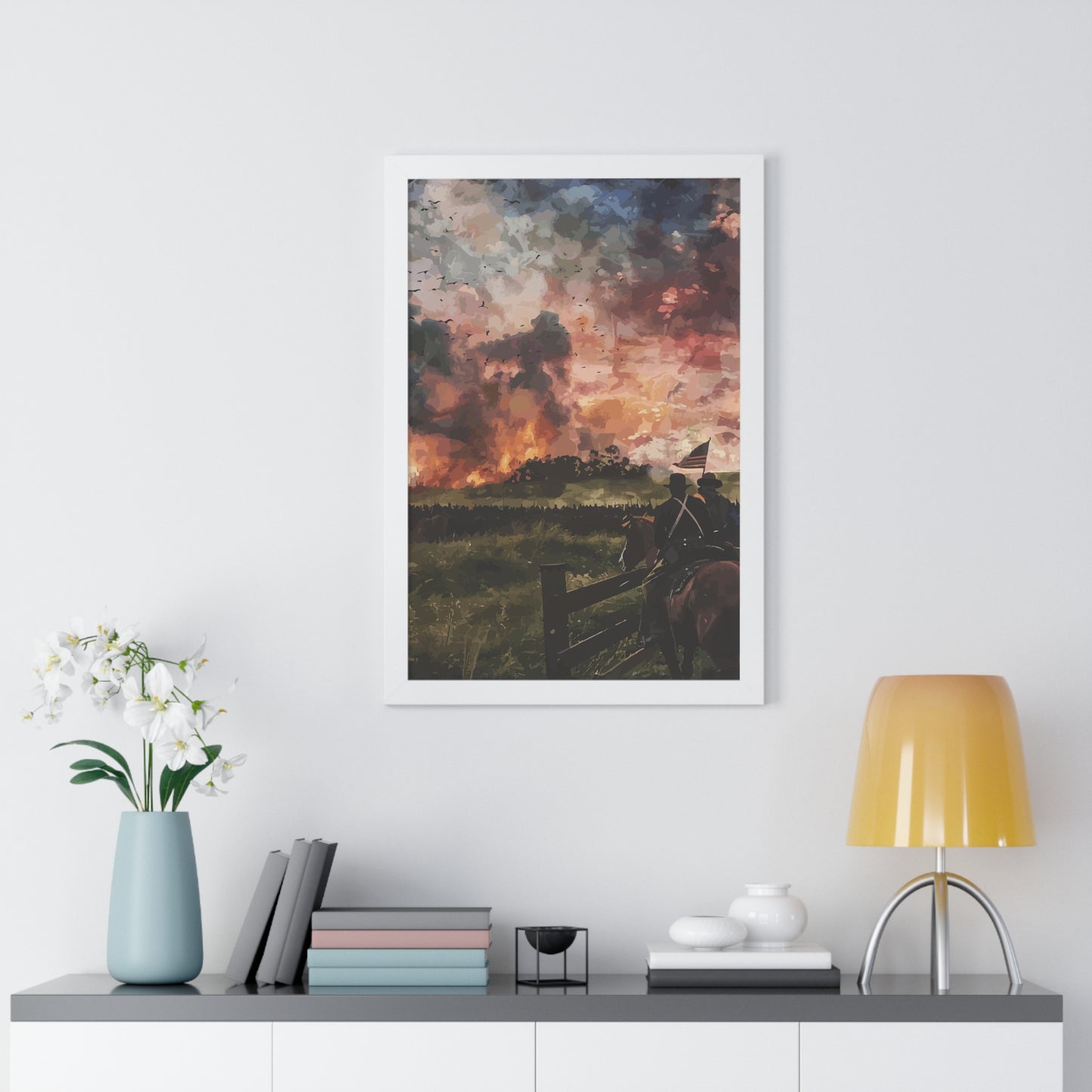 Historical Civil War Sunset Framed Poster