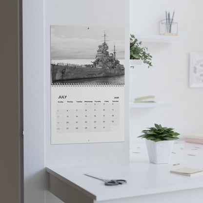 Vintage World War 2 Battleship (Grid Style) 2026 Calendar
