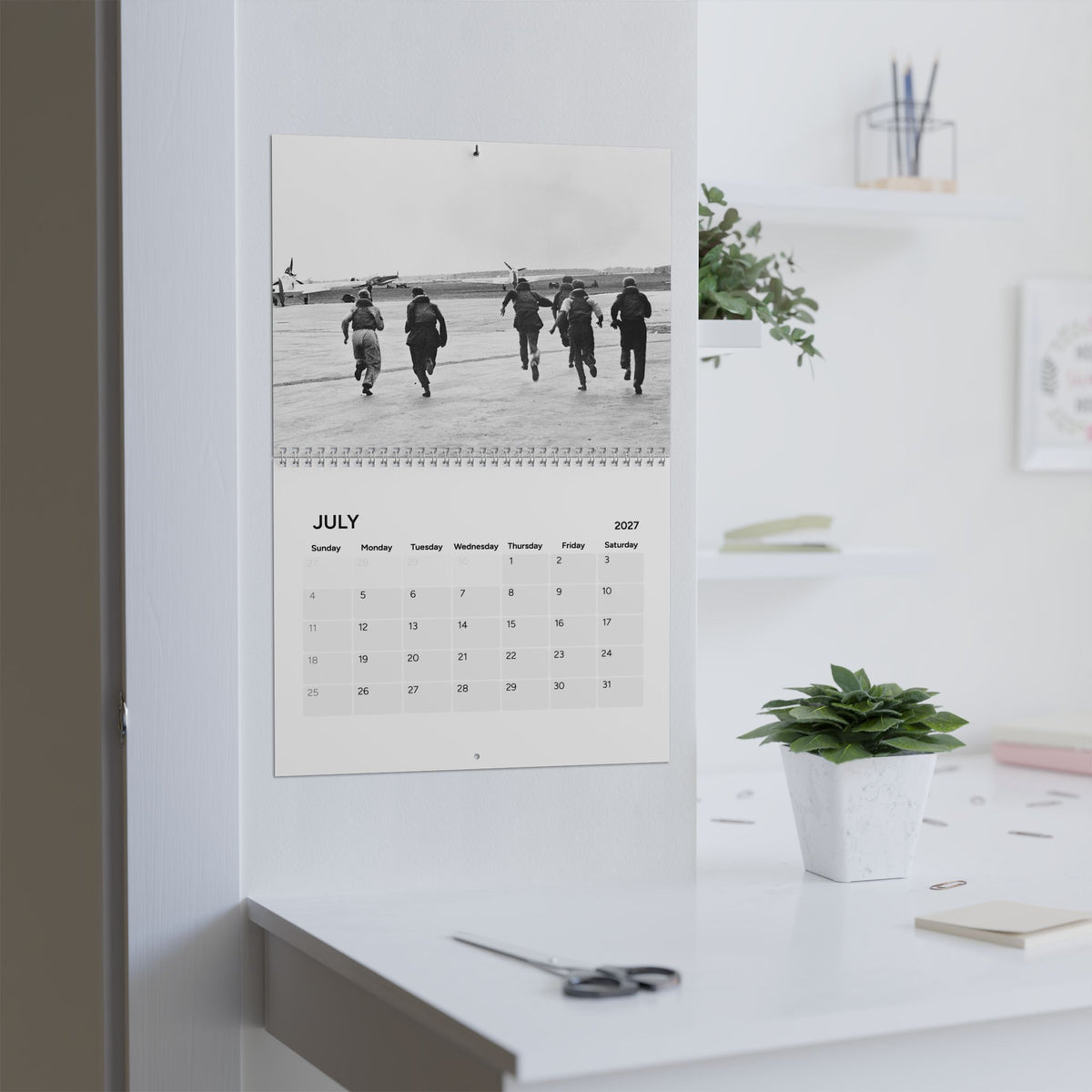 Historical WWII Photo Wall Calendar 2027 — Black & White Military History Calendar