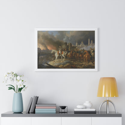 Napoleon Bonaparte in Burning Moscow Framed Painting Poster