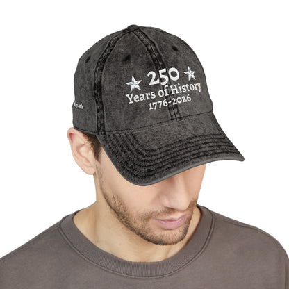 250 Years of History 1776-2026  Embroidered Vintage Hat