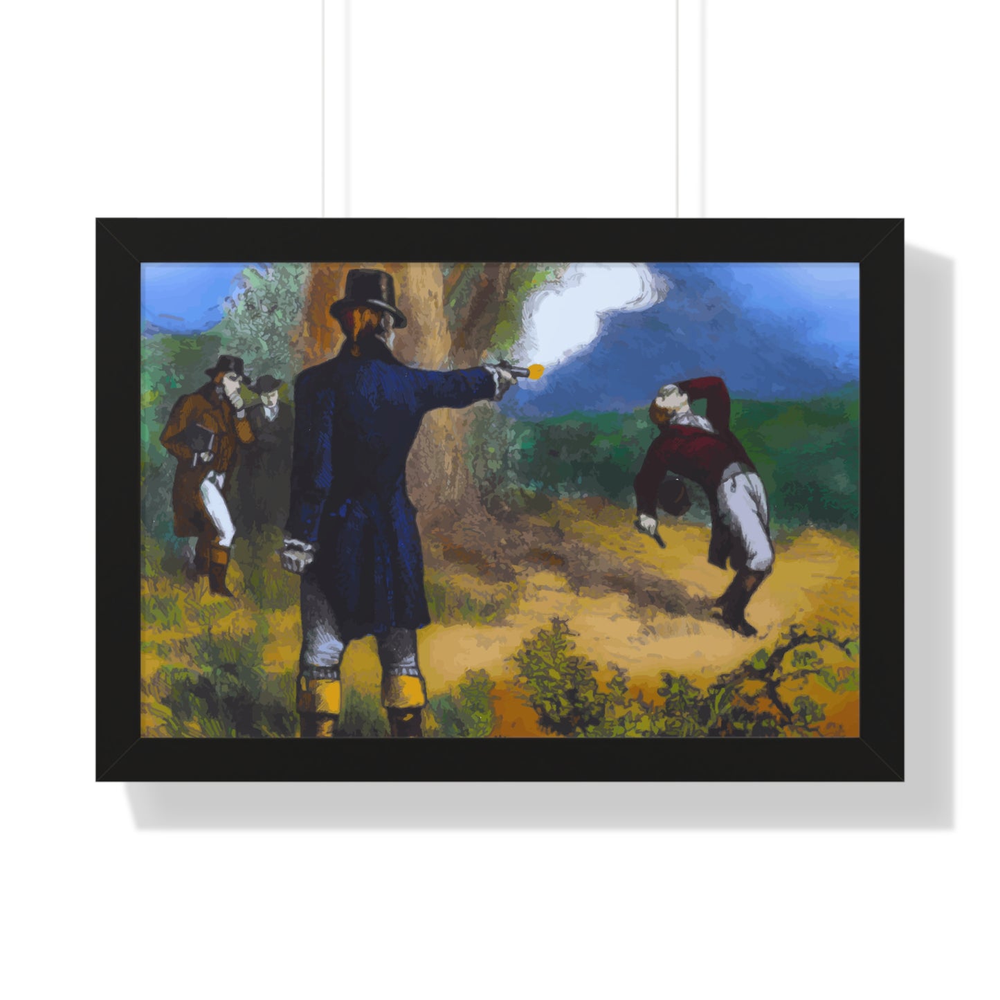 Alexander Hamilton Aaron Burr Duel Framed Painting Poster