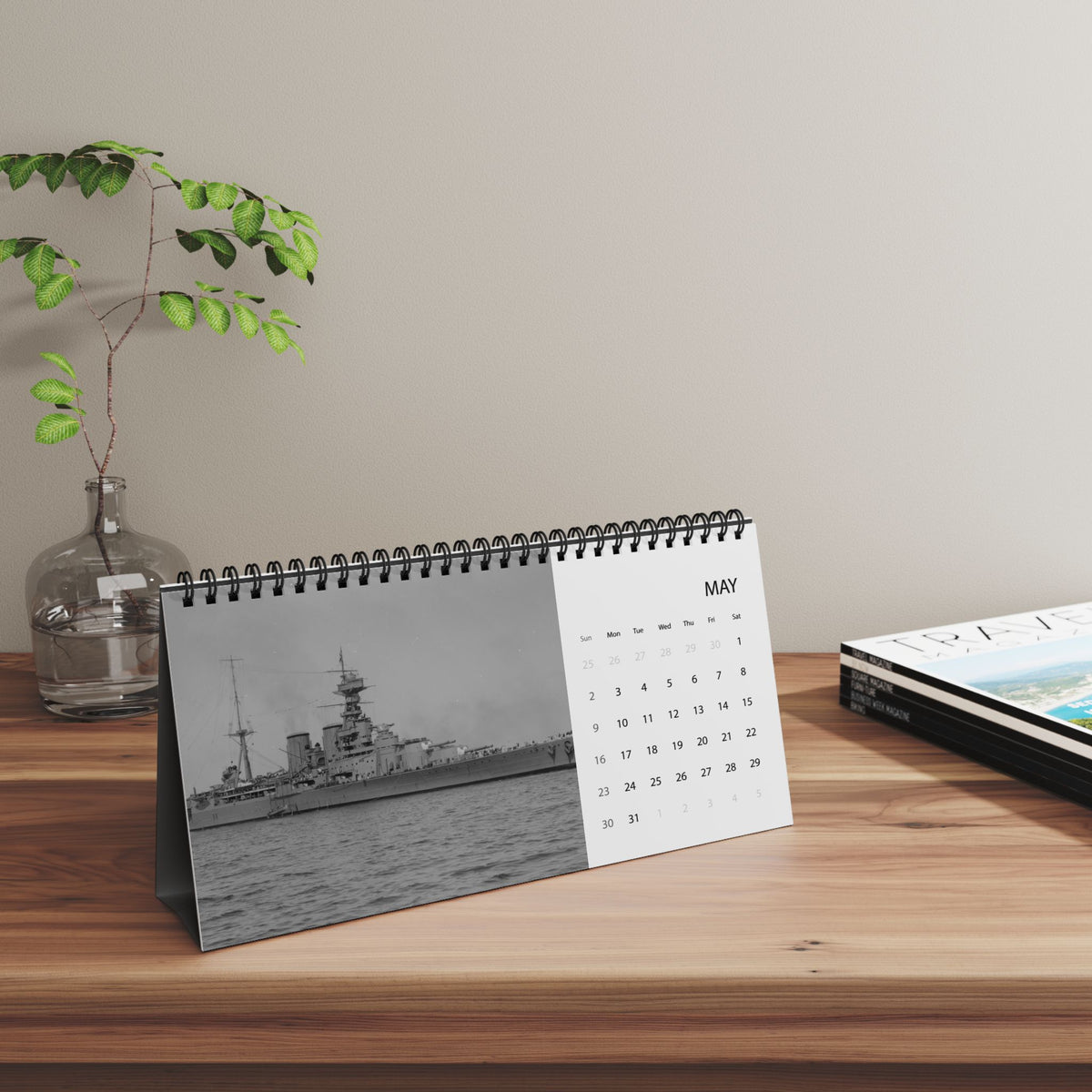 World War II Battleships 2027 Desktop Calendar