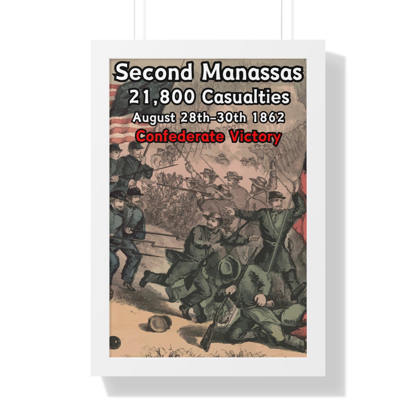 Historical Battle of Second Manassas Framed Poster