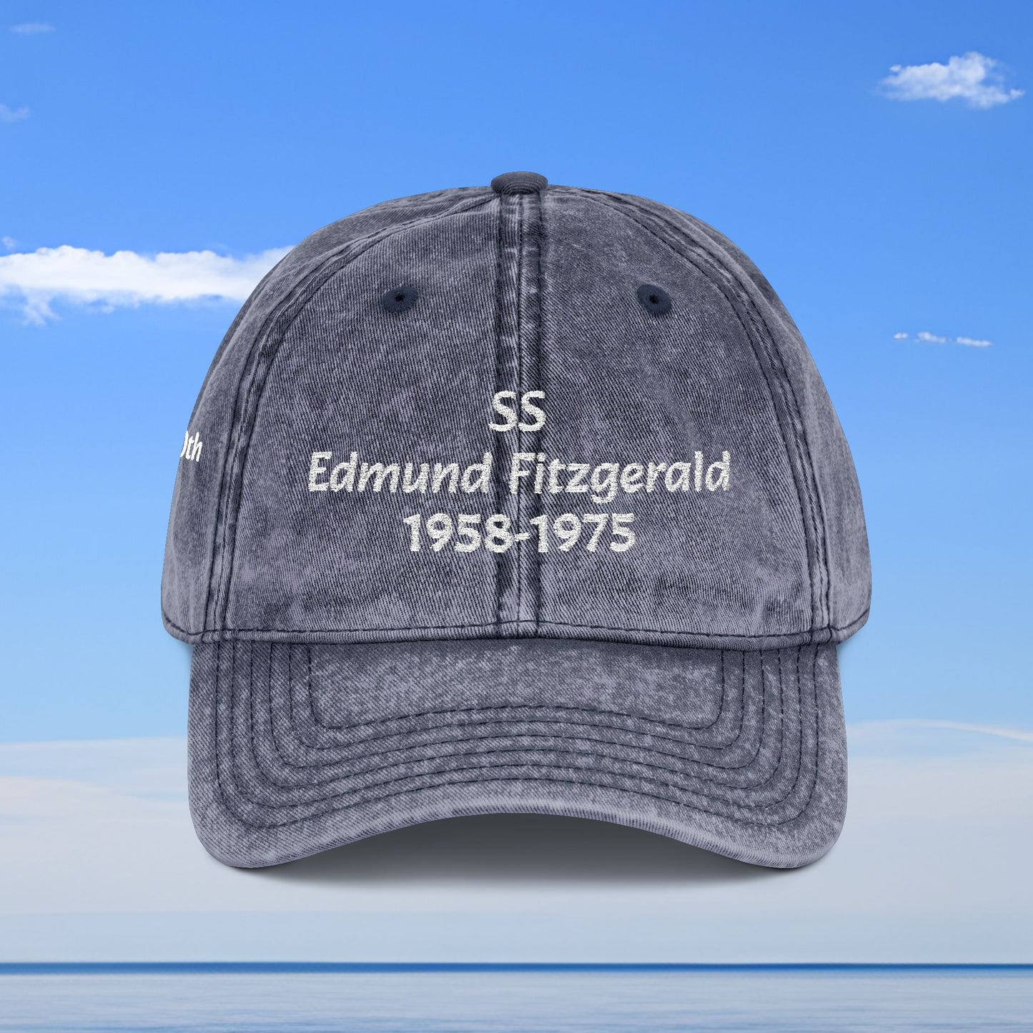 Edmund Fitzgerald Embroidered Vintage Hat