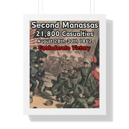 Historical Battle of Second Manassas Framed Poster