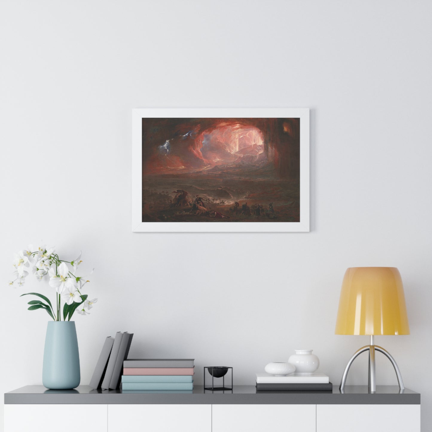 Historical Destruction of Pompeii and Herculaneum Framed Painting Poster