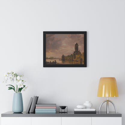 Castle by the Lake Framed Painting Poster