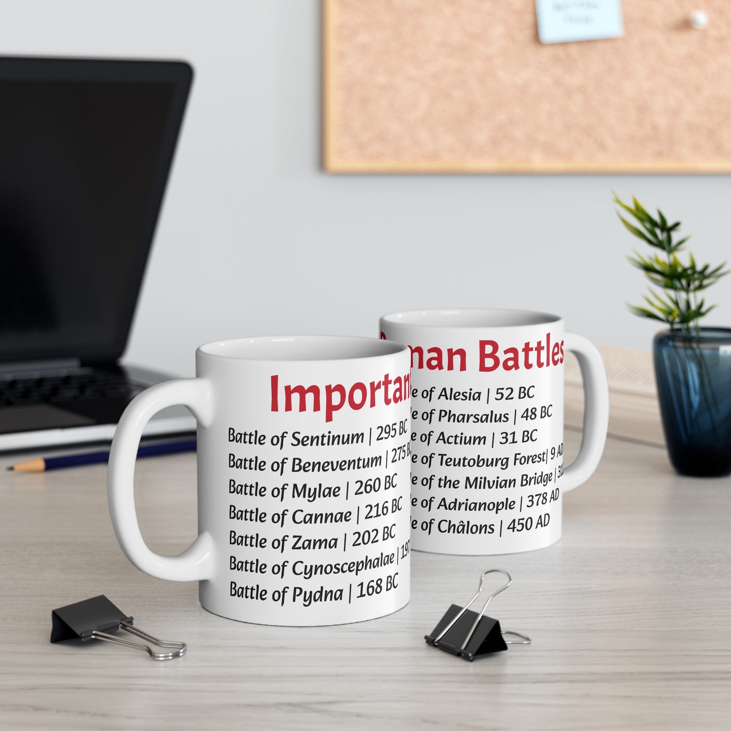 Roman History Mug with Battle Dates for History Enthusiasts