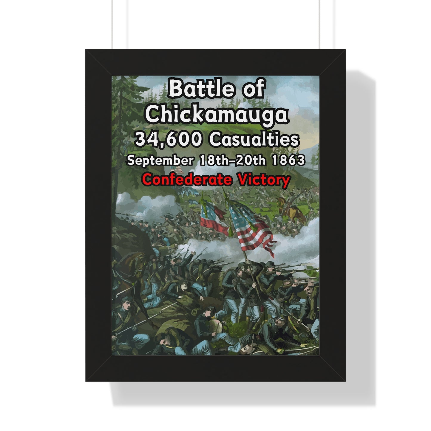 Gerahmtes Poster Historische Schlacht von Chickamauga