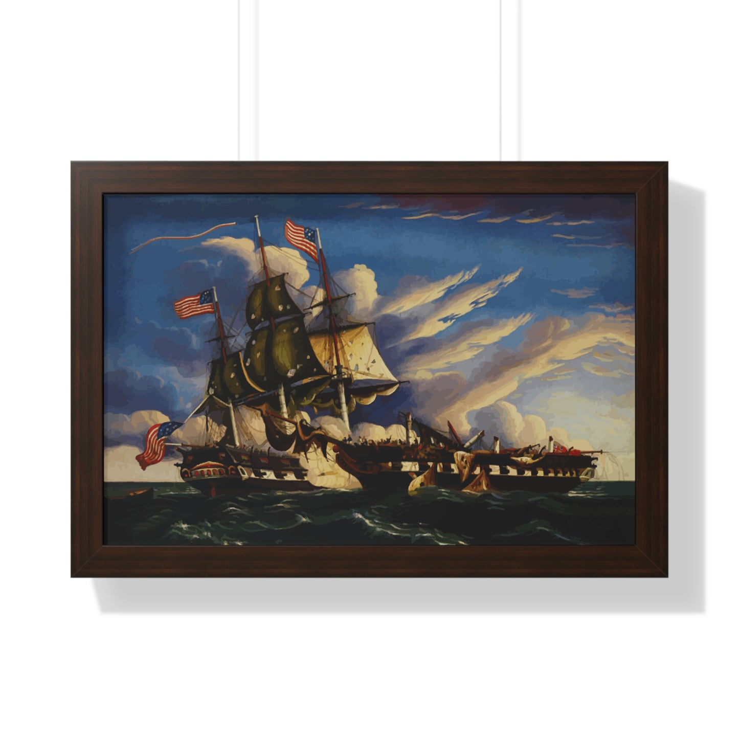 The Constitution and the Guerriere Framed Painting Poster