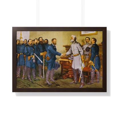 General Robert E. Lee surrenders at Appomattox Court House Framed Painting Poster