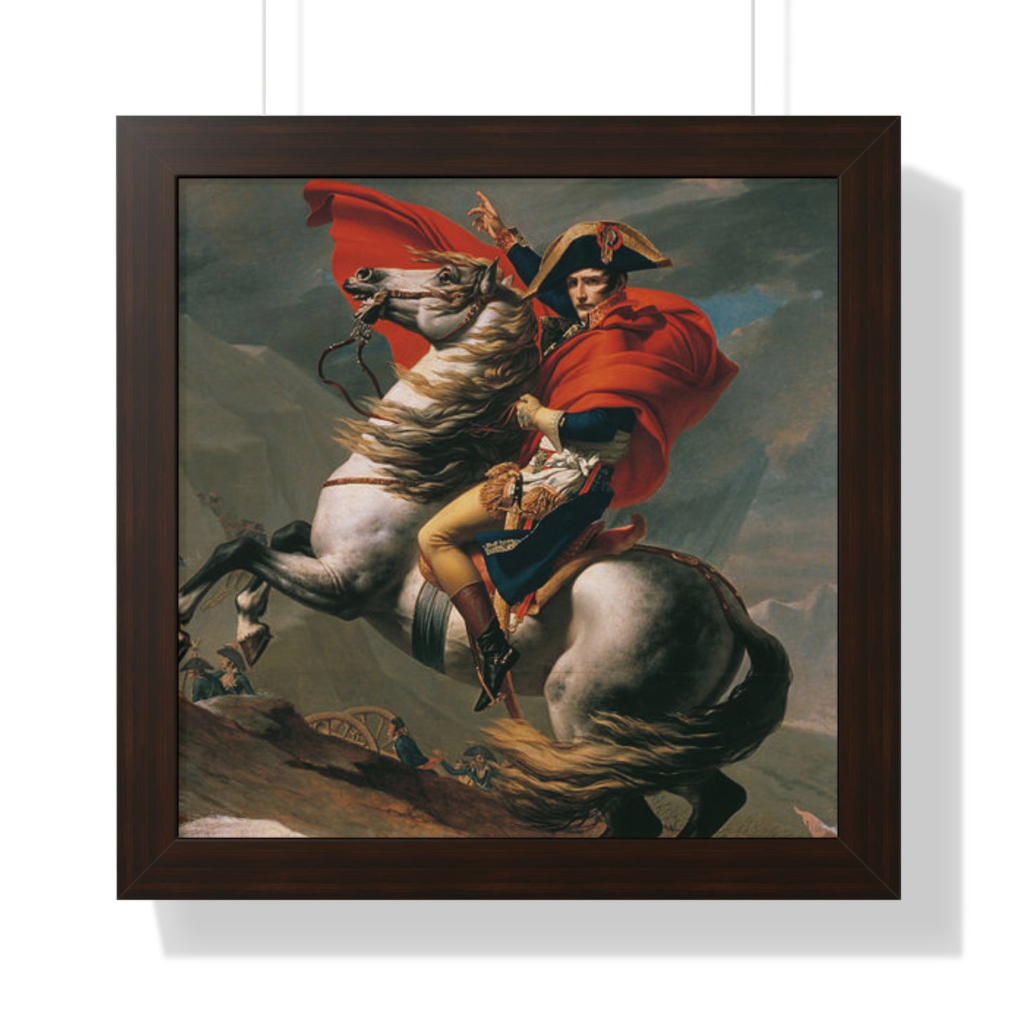 Historical Napoleon Bonaparte at the Great St. Bernard Mountain Alps Painting Poster