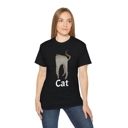 The White Cat Cutout Painting Unisex Ultra Cotton Shirt