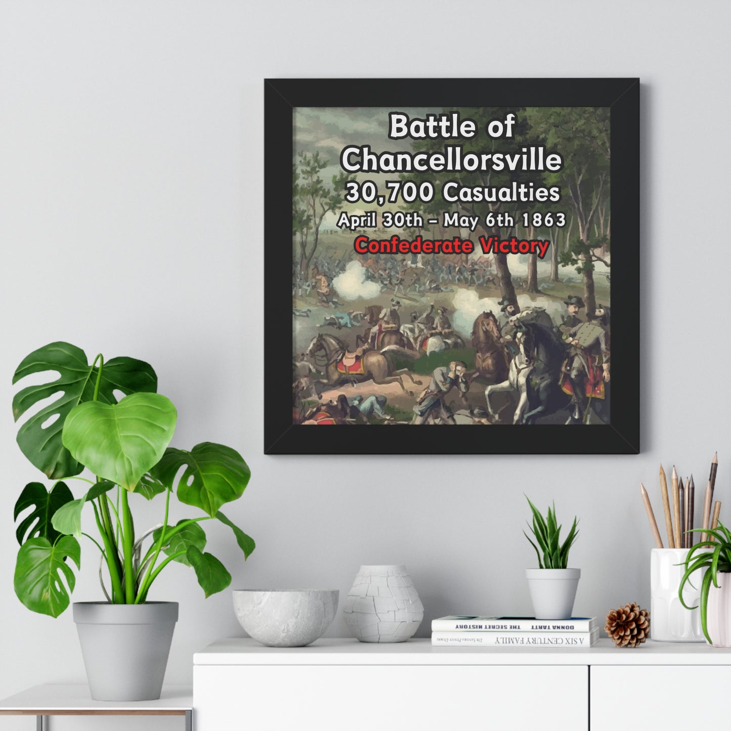 Gerahmtes Poster Historische Schlacht von Chancellorsville