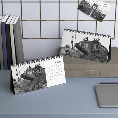 War History Desktop Calendar 2027 — World War I Vintage Photo Grid Calendar
