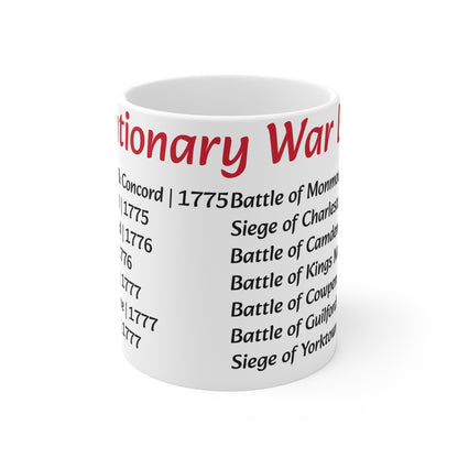 Revolutionary War Battles List Mug