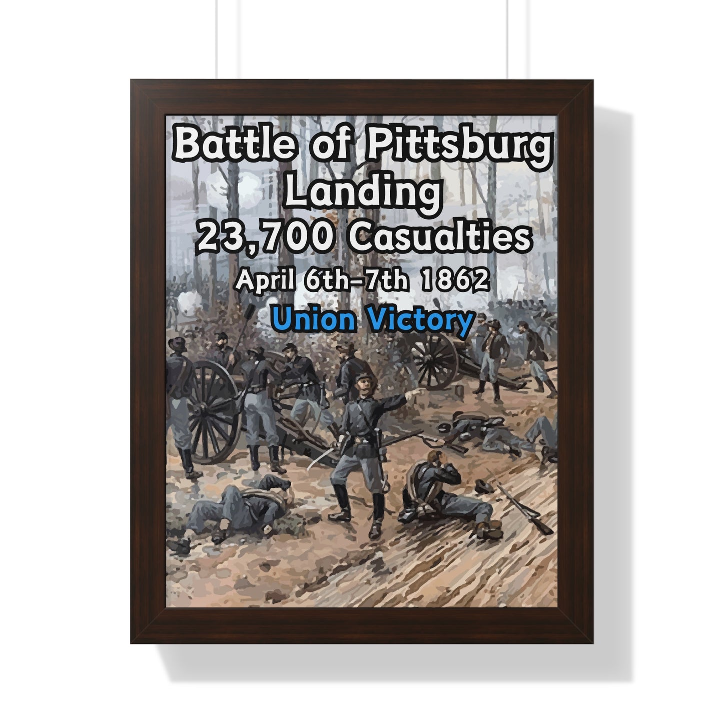 Gerahmtes Poster Historische Schlacht von Pittsburg Landing