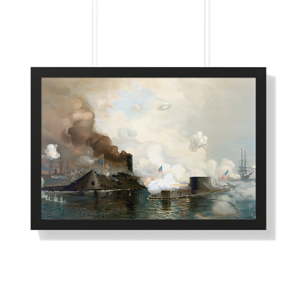 CSS Virginia vs USS Monitor | Civil War Ironclad Battle Poster