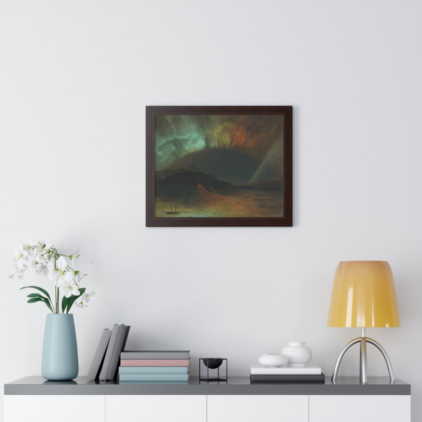 Historical Aurora Borealis Framed Painting Poster