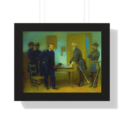 Robert E. Lee Surrenders at Appomattox to General Grant Framed Painting Poster