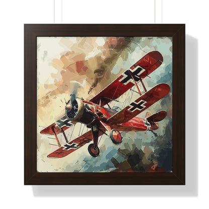 Gerahmtes Poster Red Baron Flugzeug