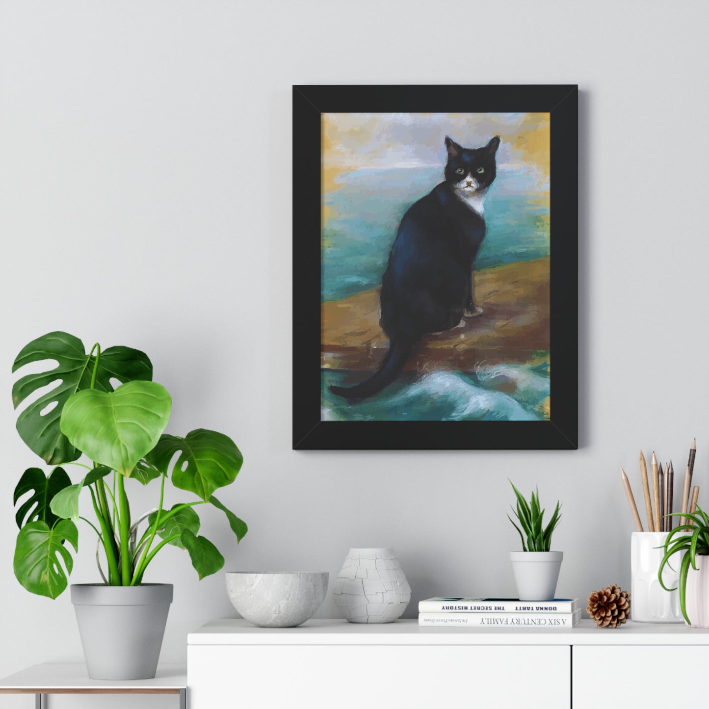 Bismarck Oskar Cat Framed Painting Poster