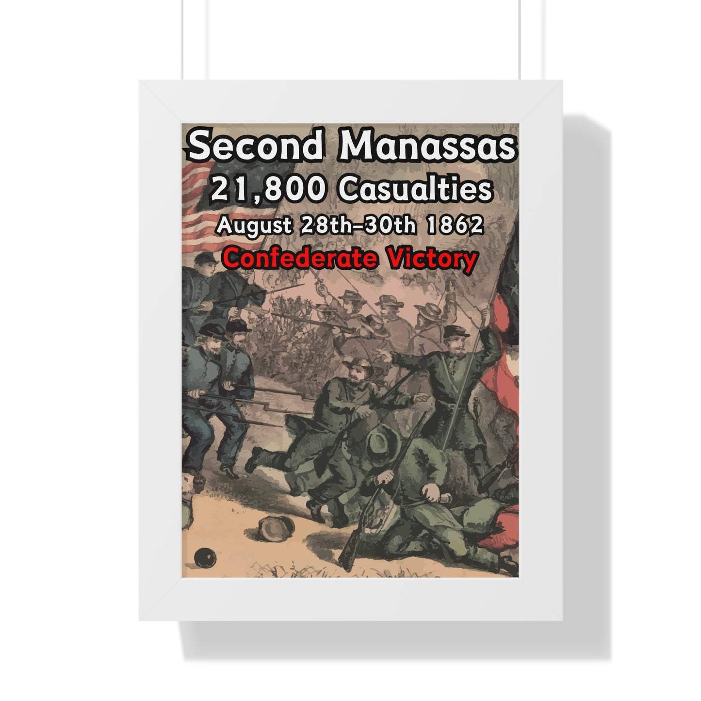 Historical Battle of Second Manassas Framed Poster