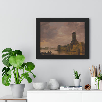 Castle by the Lake Framed Painting Poster