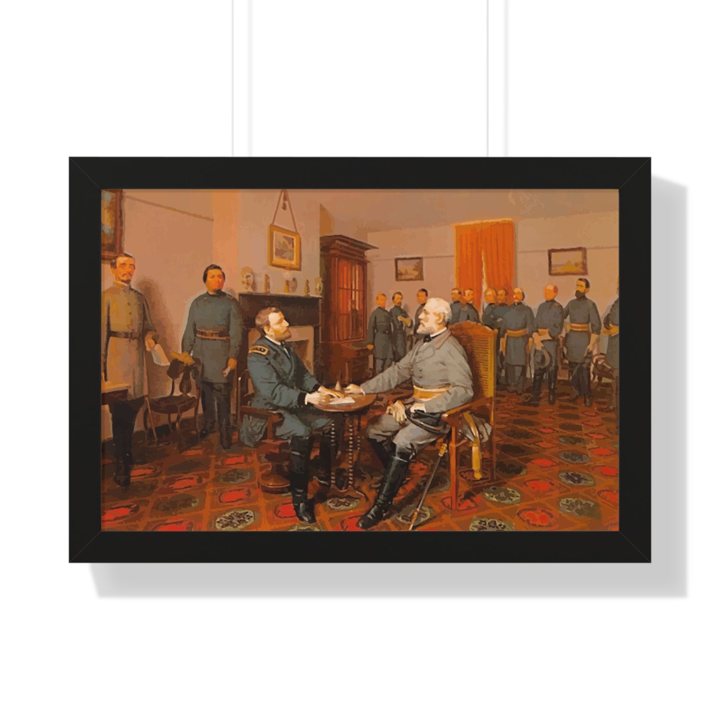 Robert E. Lee's Surrender at Appomattox Framed Painting Poster