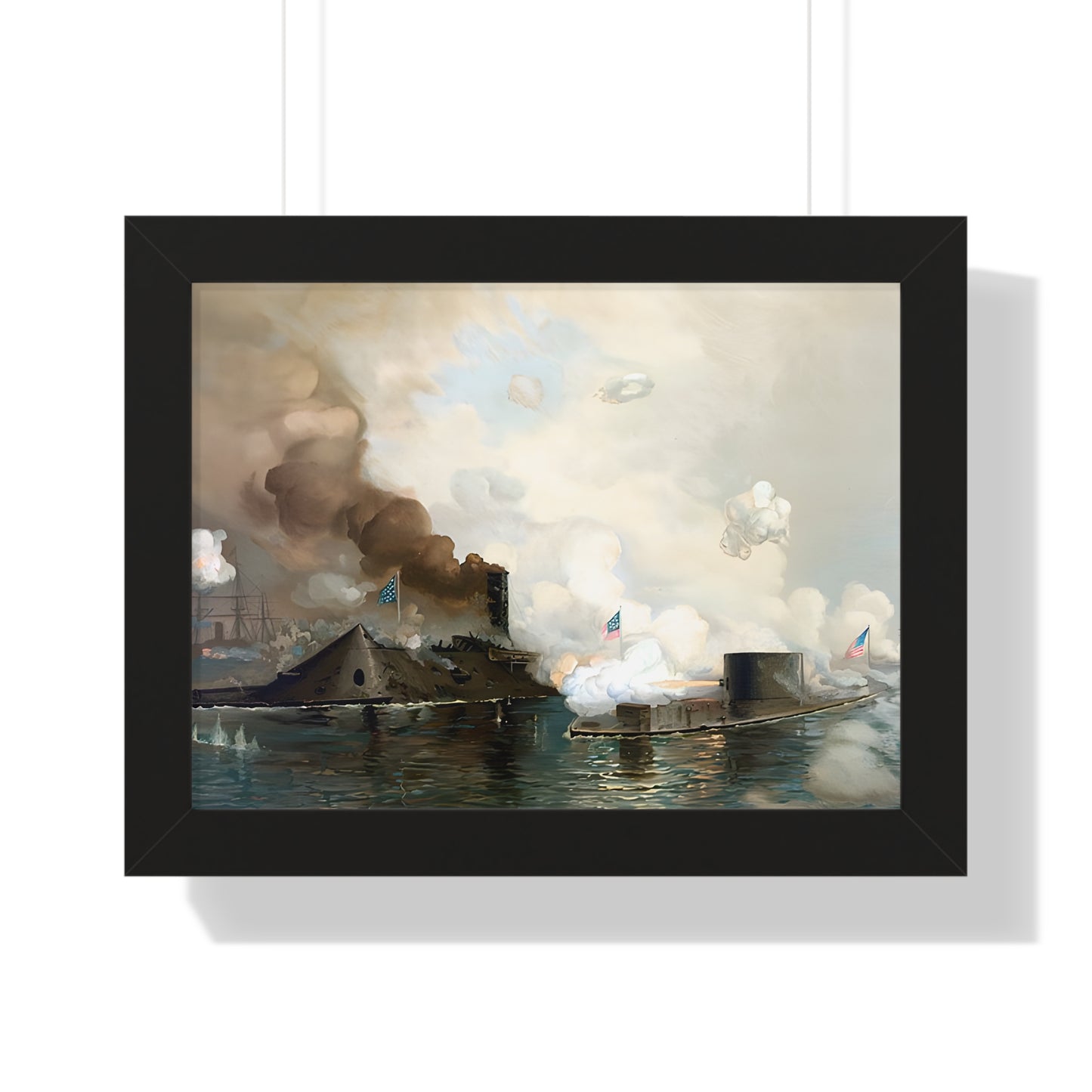 CSS Virginia vs USS Monitor | Civil War Ironclad Battle Poster