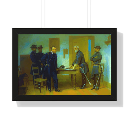 Robert E. Lee Surrenders at Appomattox to General Grant Framed Painting Poster