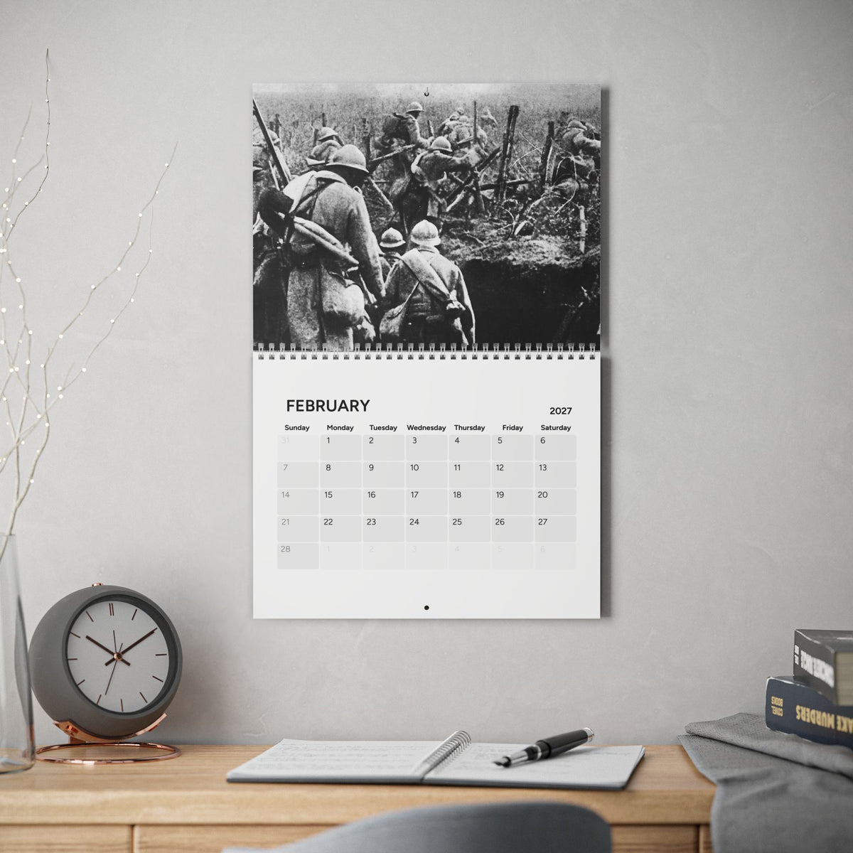 Historical Military Photo Wall Calendar 2027 — WWI Vintage Aviation & Officers